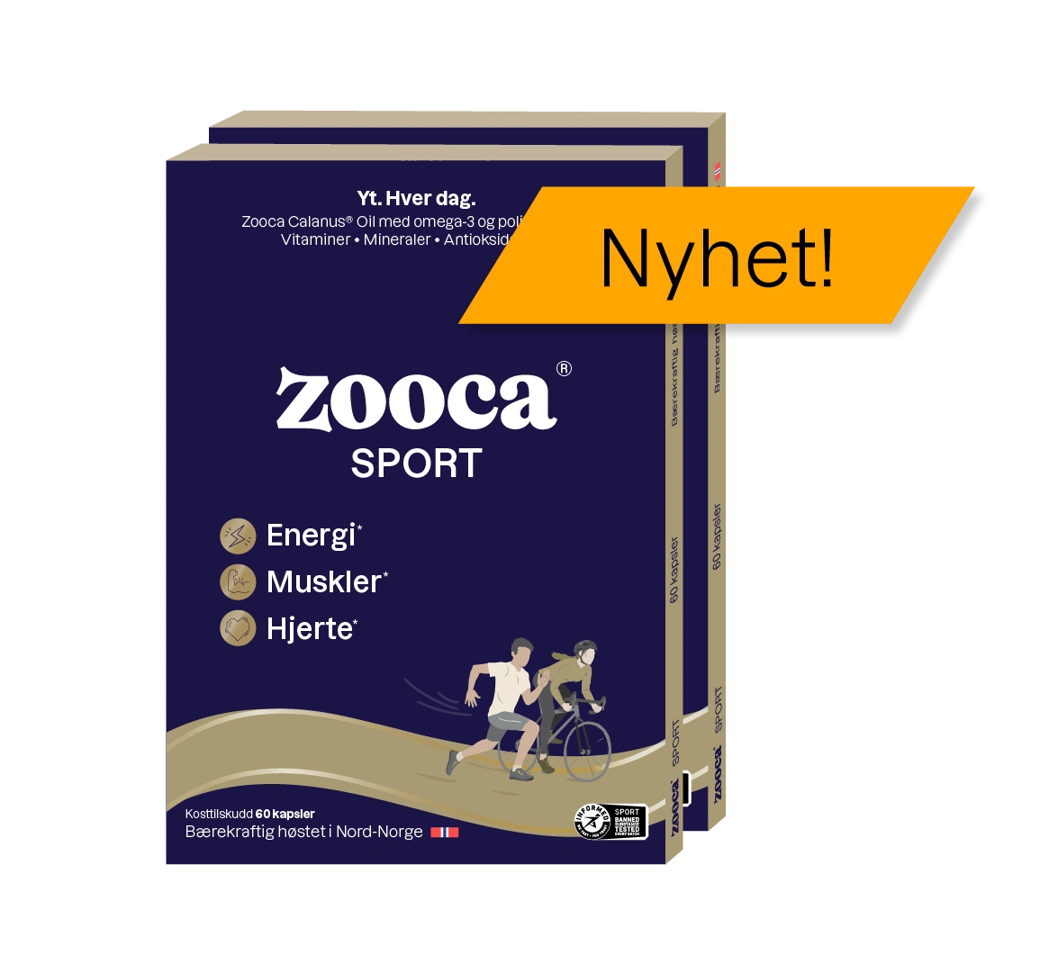 Zooca® SPORT - kosttilskudd for trening - packshot 2 esker, Nyhet
